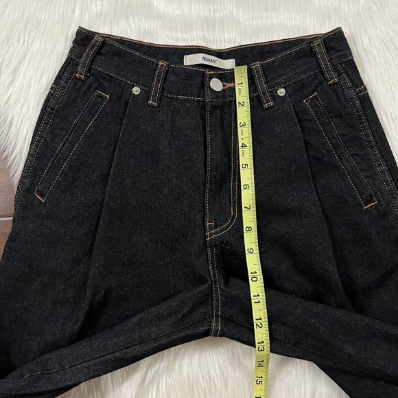 Nohant Women's Size‎ Small Dark Wash Pleat Front Tapered Leg Denim Jeans - Picture 4 of 8